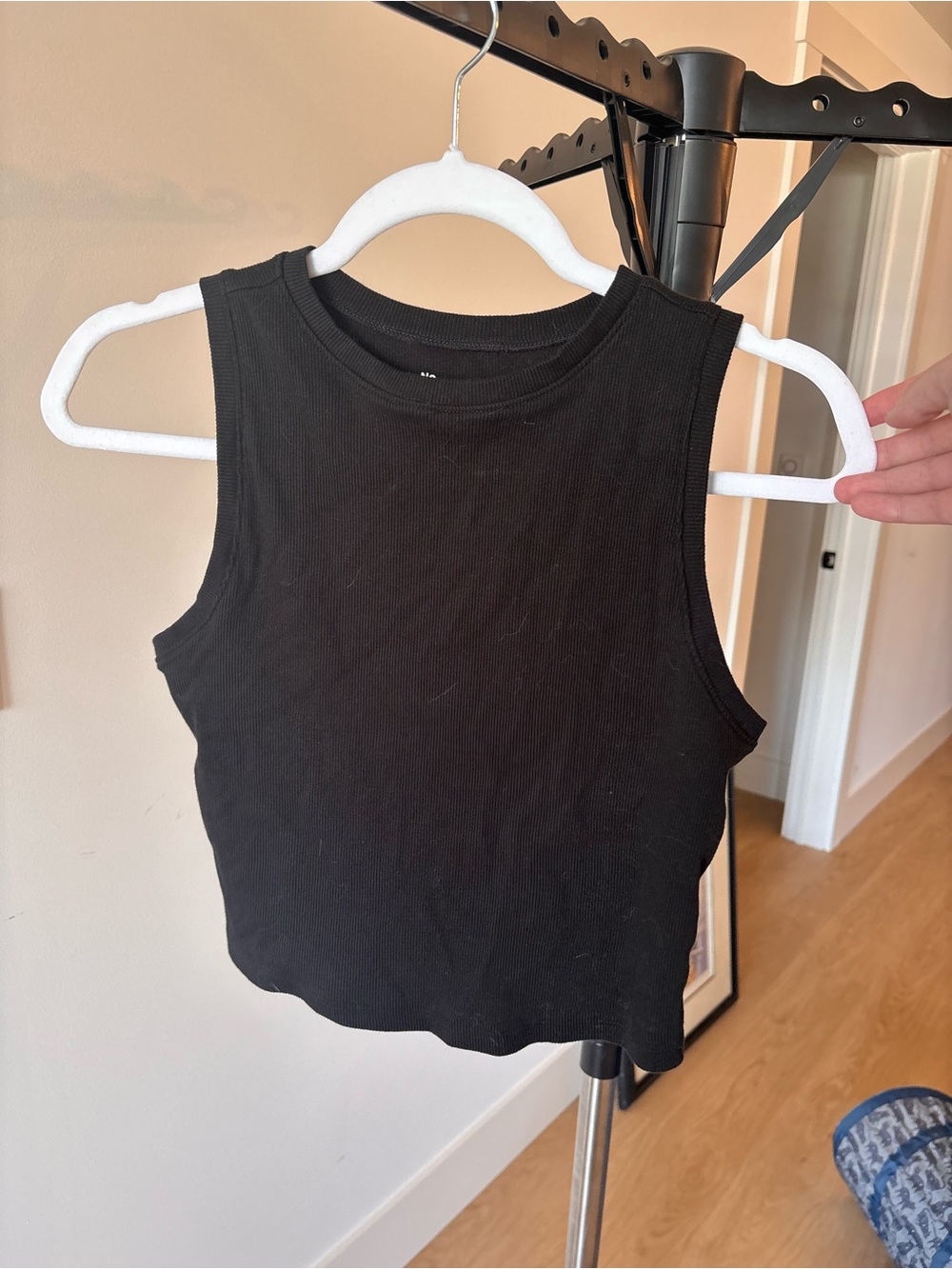 No Boundaries Black Ribbed Crop Tank